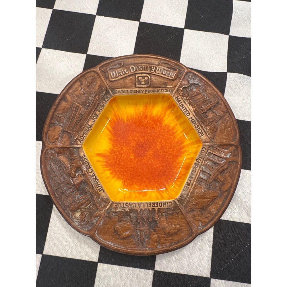 Vintage Walt Disney productions Mansion Castle Souvenir Ashtray Dish USA trinket